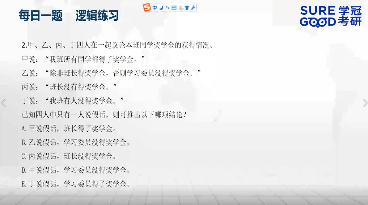 学冠考研管综每日一题