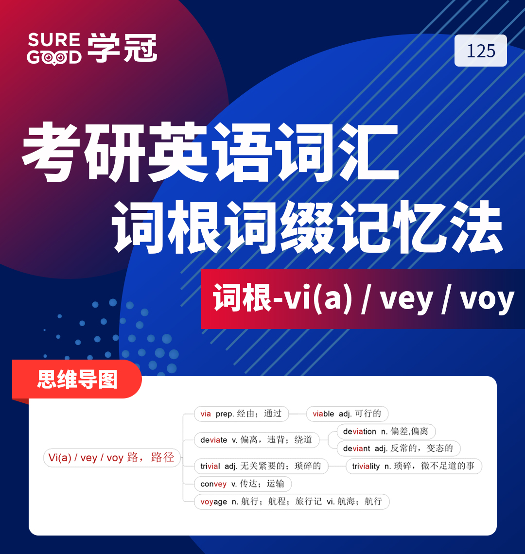 学冠教育带你进行考研英语记忆好方法之词根词缀via的记忆