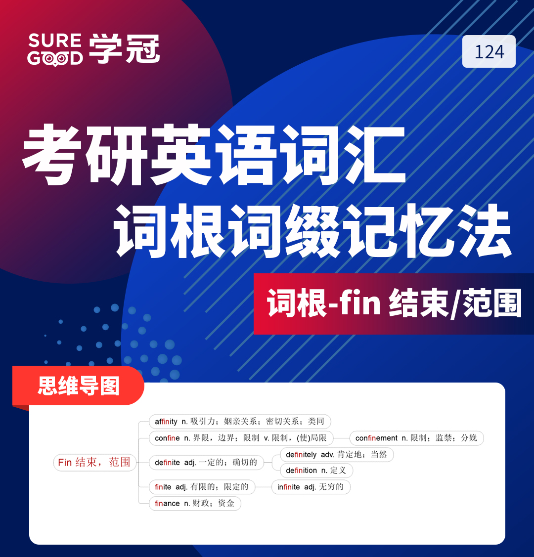 学冠教育带你进行考研英语记忆好方法之词根词缀fin的记忆