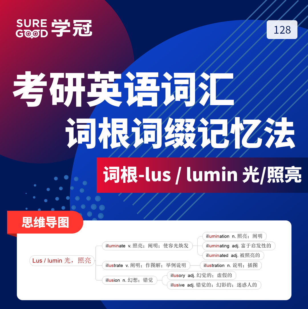 学冠教育带你进行考研英语记忆好方法之词根词缀lus的记忆