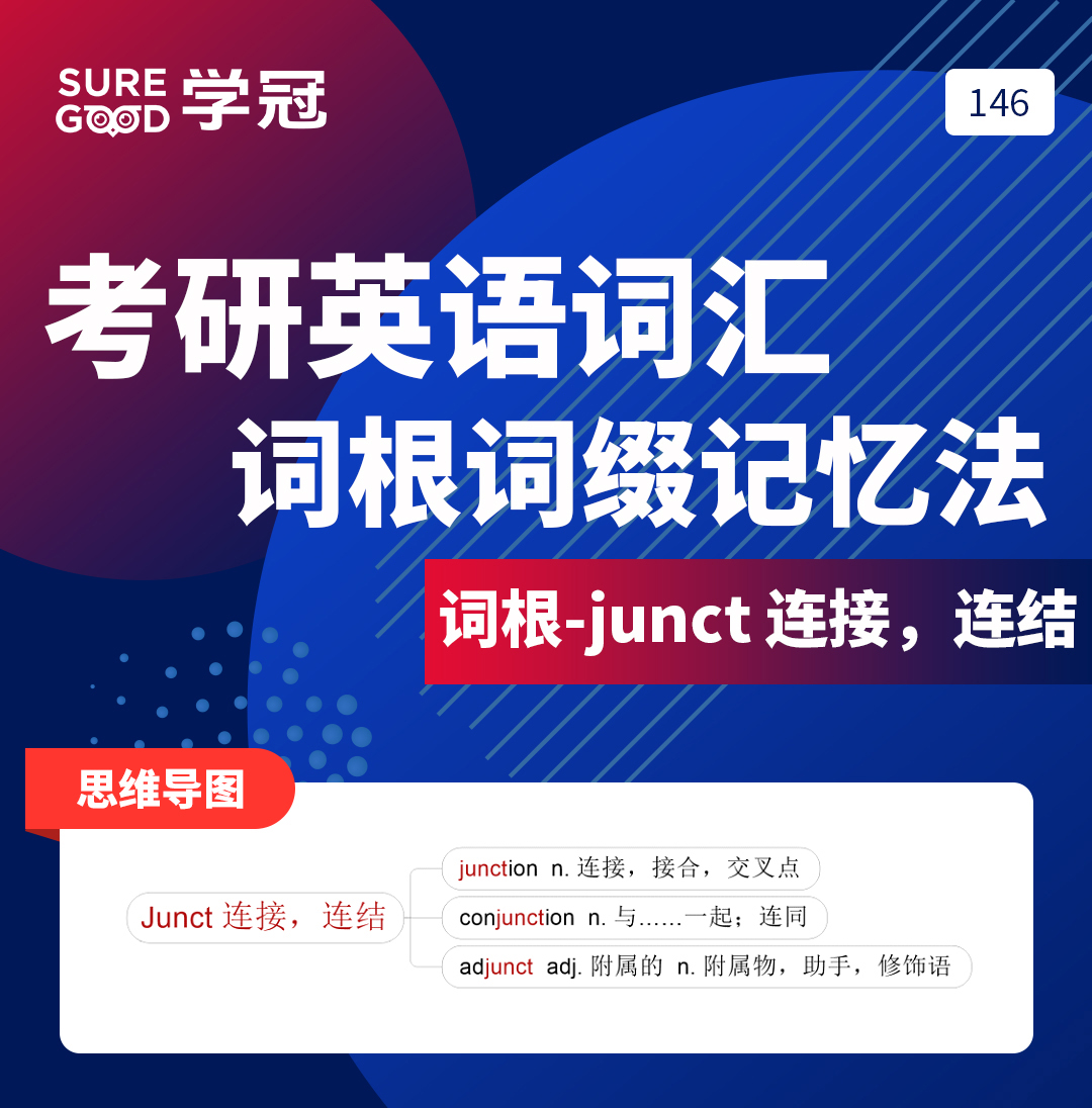 学冠教育带你进行考研英语词根词缀junct的记忆